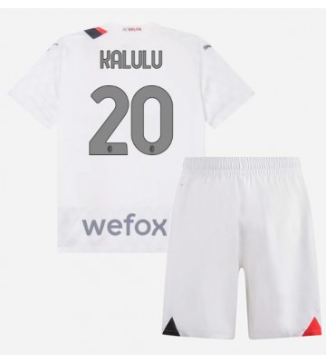 AC Milan Pierre Kalulu #20 Replika Babytøj Udebanesæt Børn 2023-24 Kortærmet (+ Korte bukser)